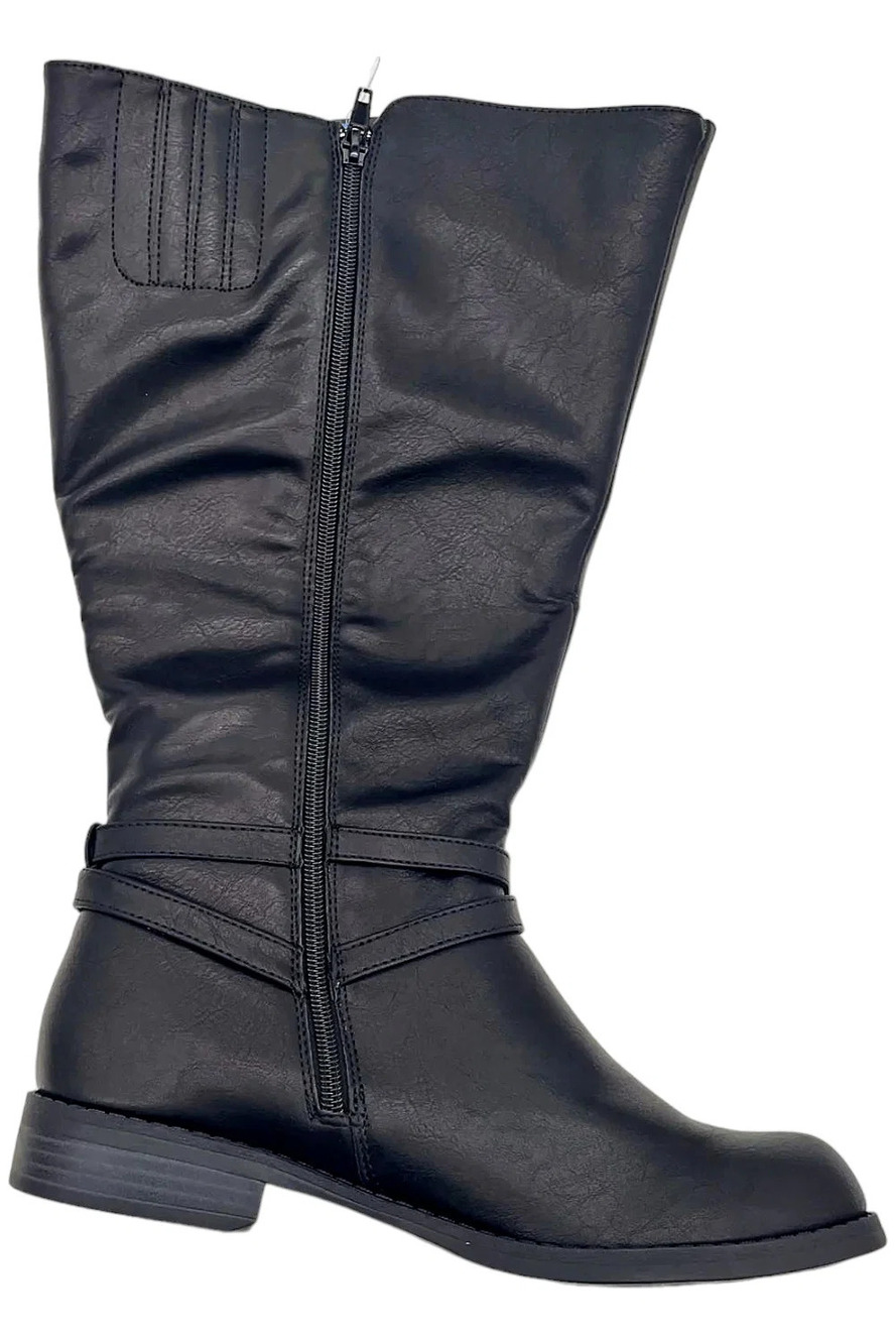 Easy Street Bay Plus Plus  Shafted Extra Wide Calf Tall Boots Black - Medium